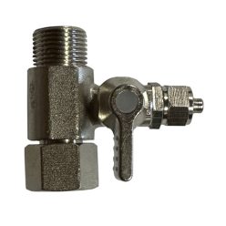   Bekötő idom golyós csappal - 3/8" külső / 3/8" belső menettel és 1/4"-os cső csatlakozással