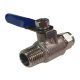 Golyós csap a bekötő idomokhoz - 1/4" külső / Hollandi 1/4" csőhöz
