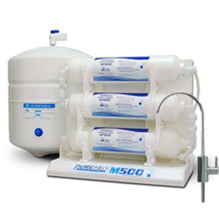 PurePro M500P 5 lépcsős forított ozmózis víztisztító nyomásfokozó pumpával, hagyományos csappal